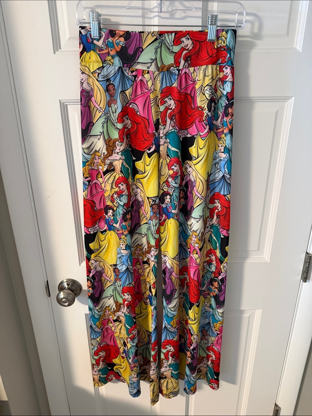 Rare Disney Boutique Princess All Over Print Stretch Palazzo Pants Wide Leg Med